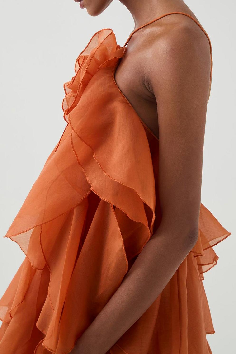 Frilled Halter Vacation Maxi