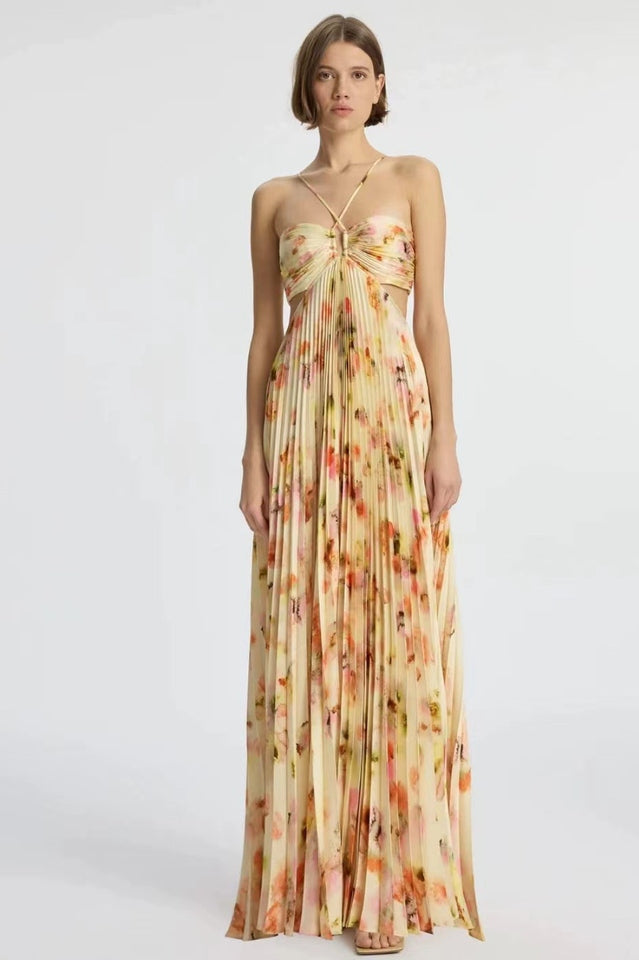 Halter Plunge Cut-Out Dress