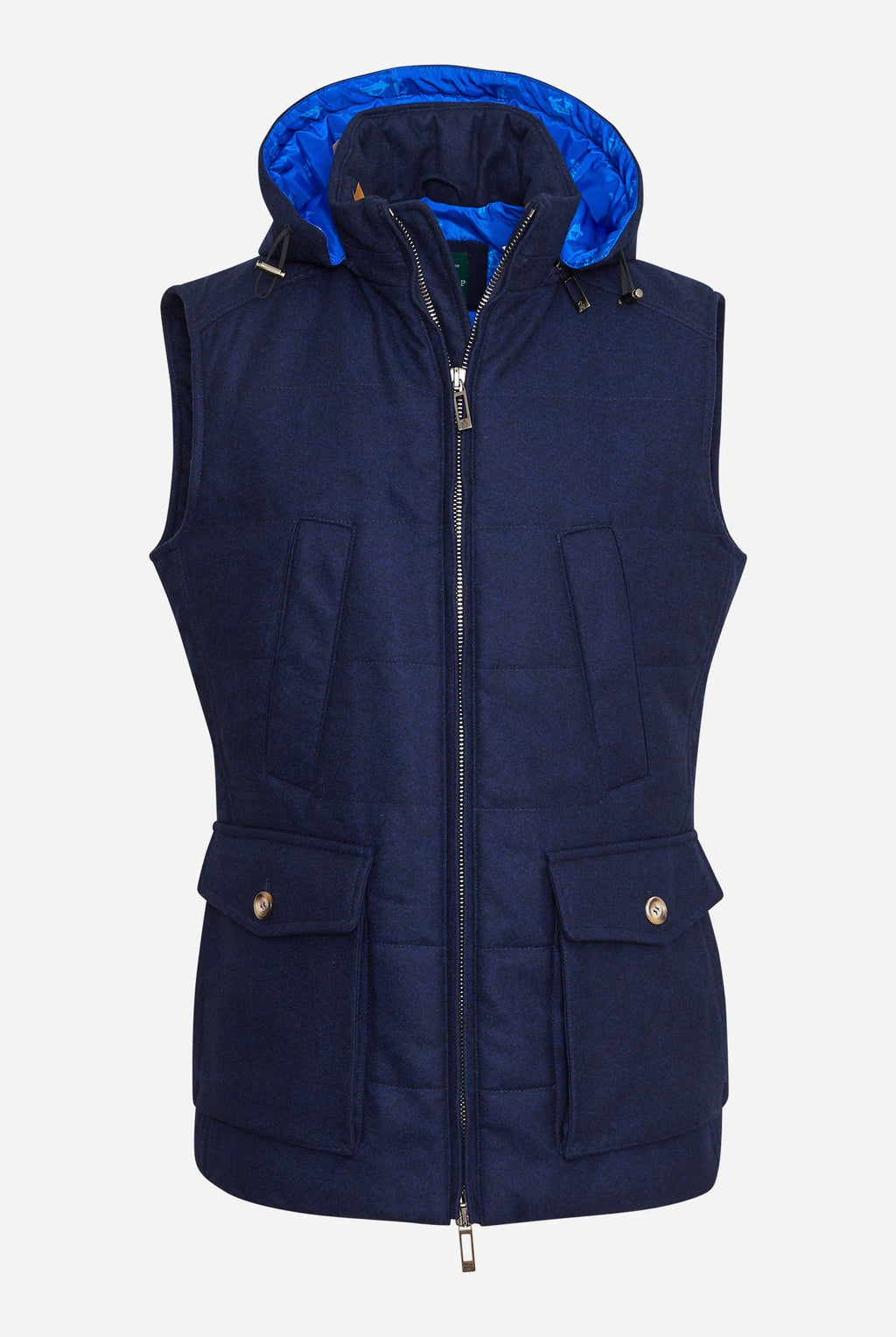 Relaxed and elongated vest in Navy