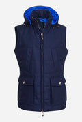 Relaxed and elongated vest in Navy