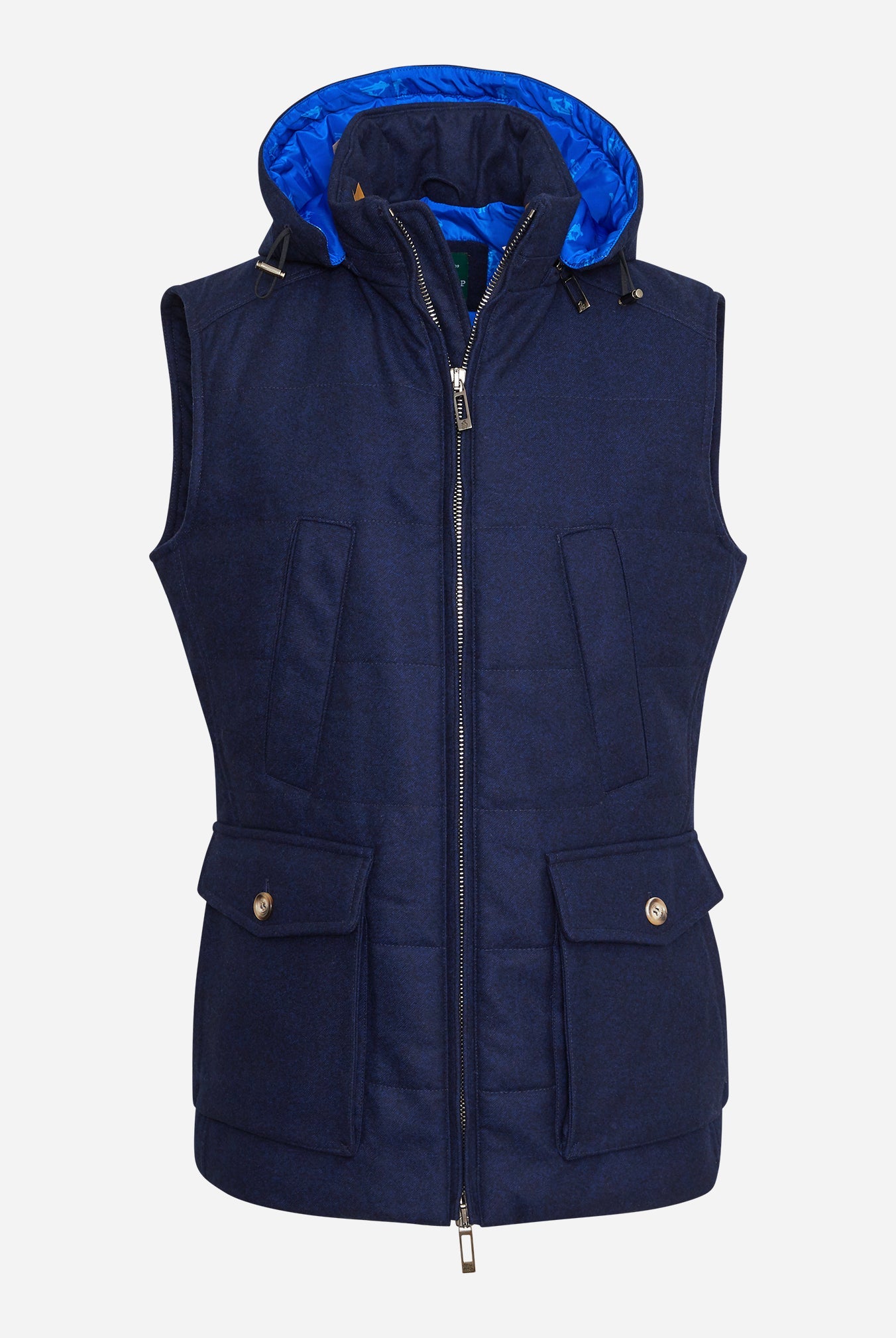 Relaxed and elongated vest in Navy