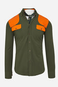 Field Shirt in Green with Blaze Orange