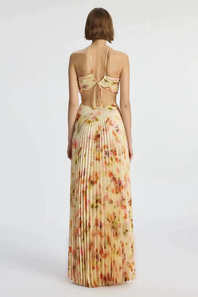 Halter Plunge Cut-Out Dress