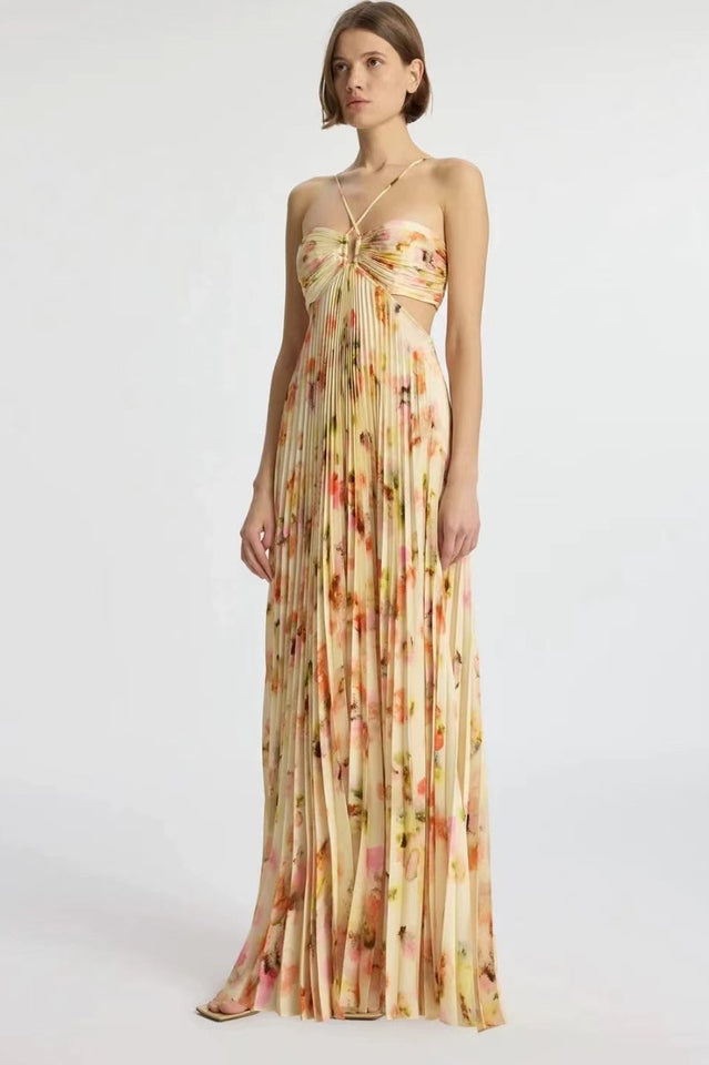 Halter Plunge Cut-Out Dress