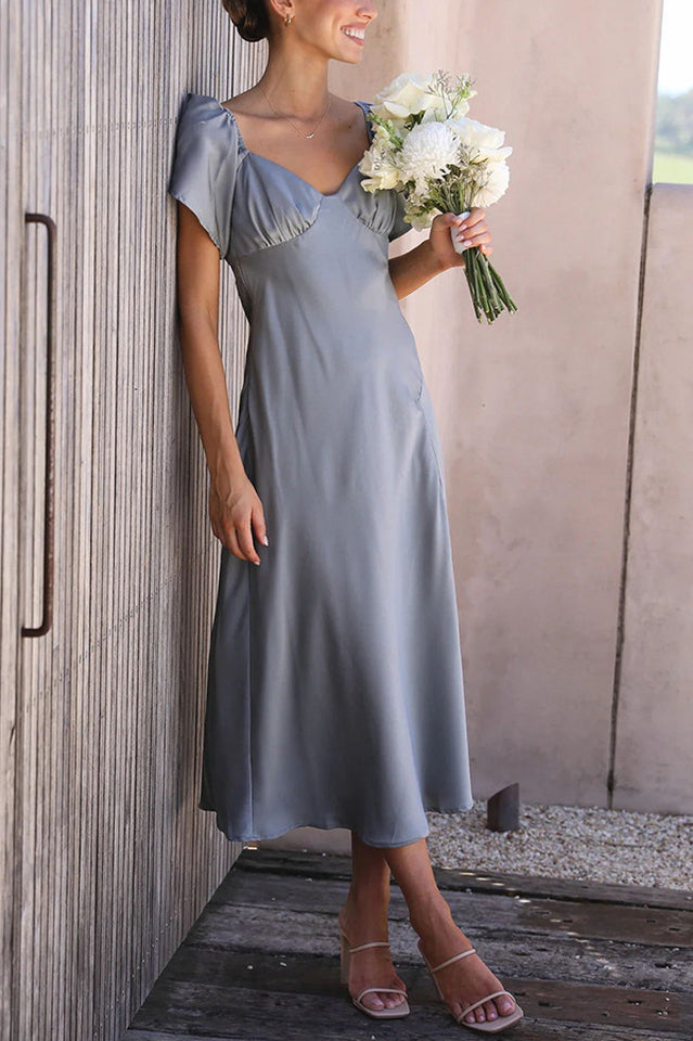 Butterfly Sleeve Off-Shoulder Midi