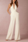 Elegant Sleeveless Halter Slim Ankle Dress