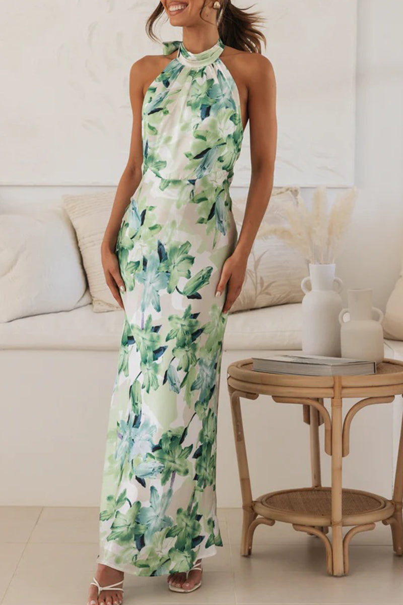 Backless Halter Dress