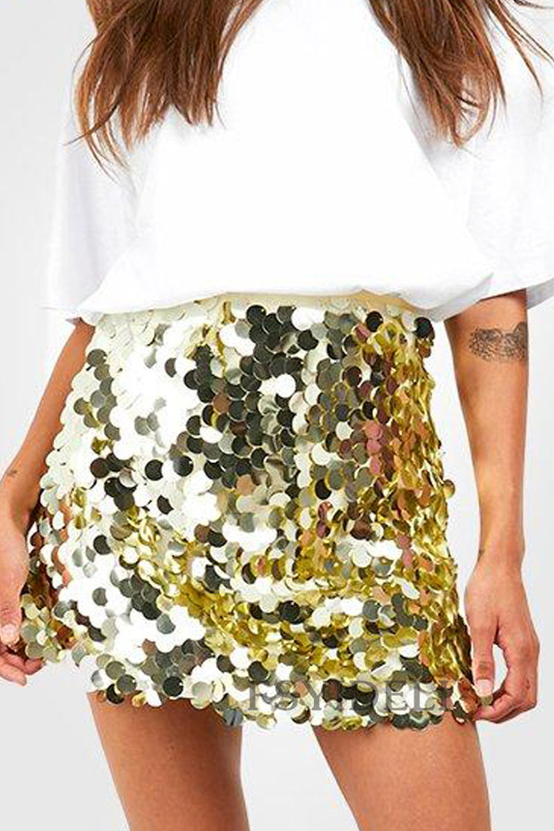 Sequined A-Line Sexy Party Mini Skirt