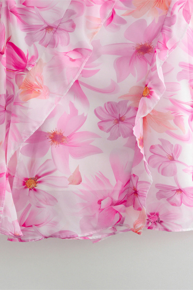 Backless Floral Spaghetti Dress