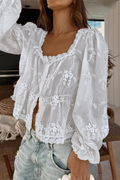 Solid Casual U-Neck Cardigan