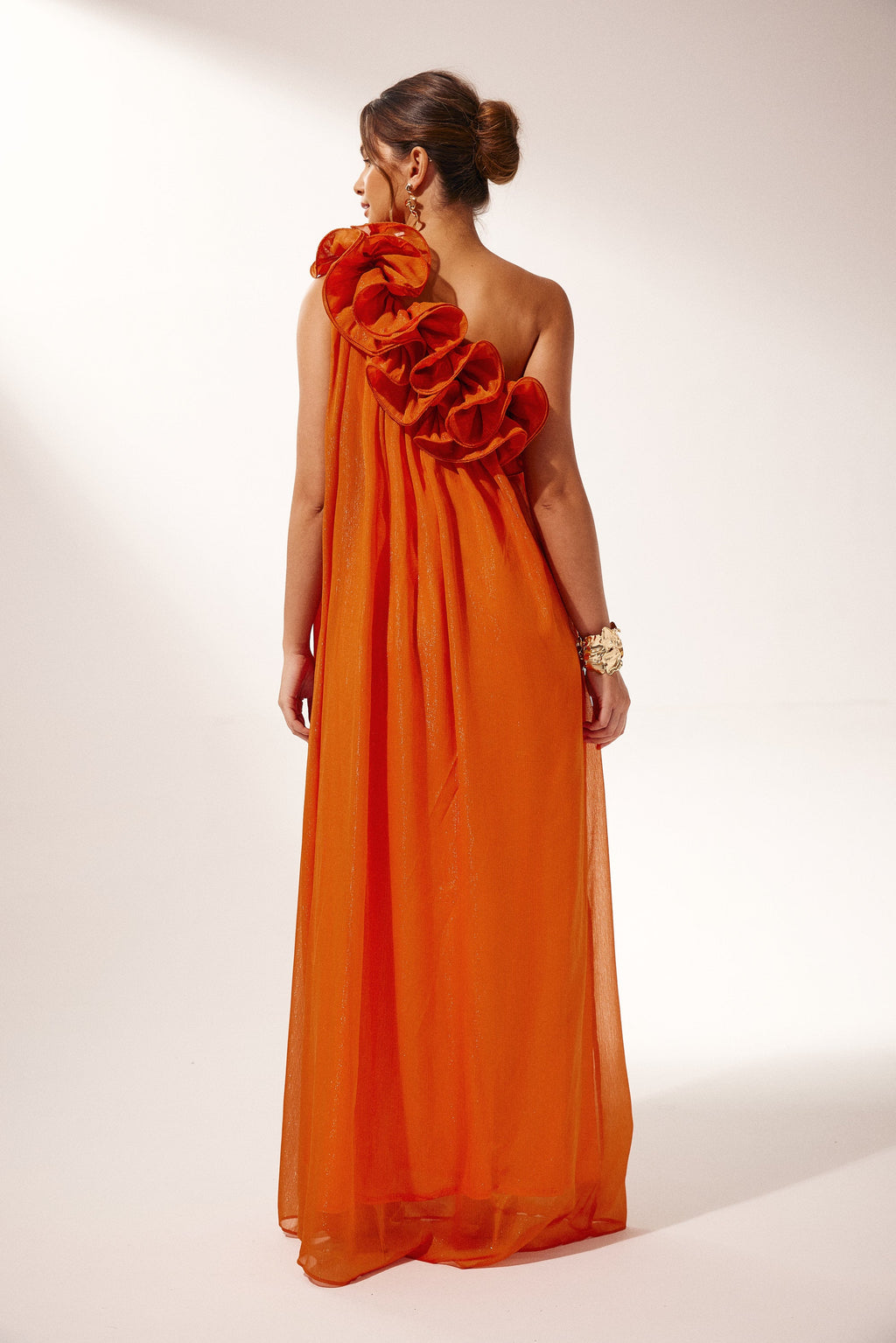 Gathered Ruffle Floor Length
