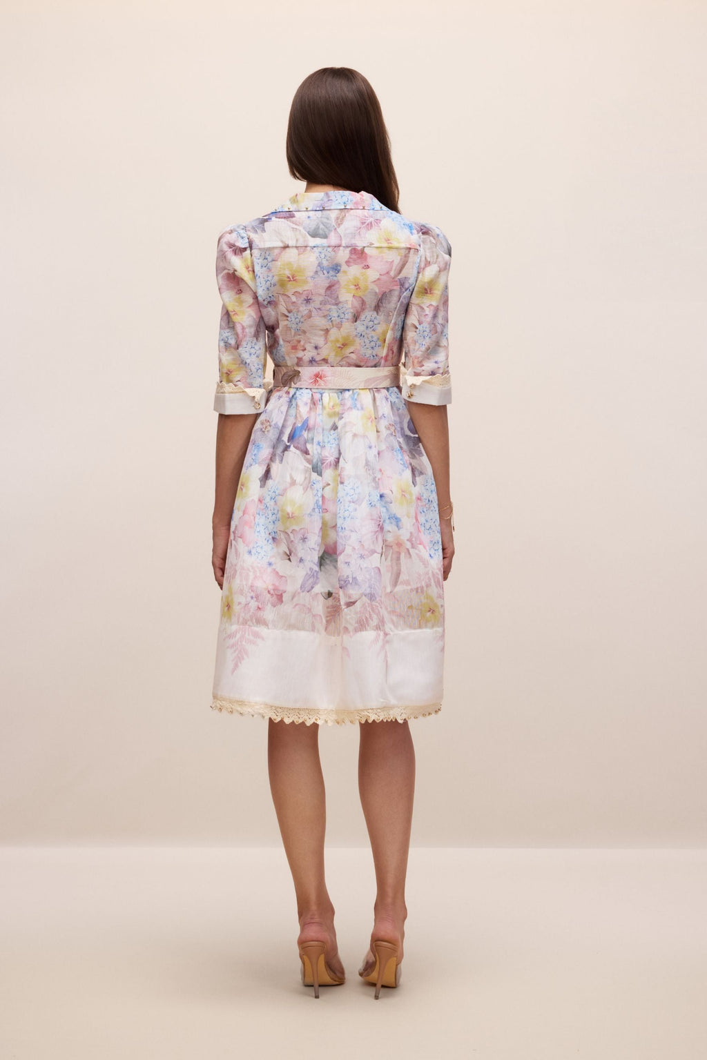 Belted Retro Lace Midi-Mini