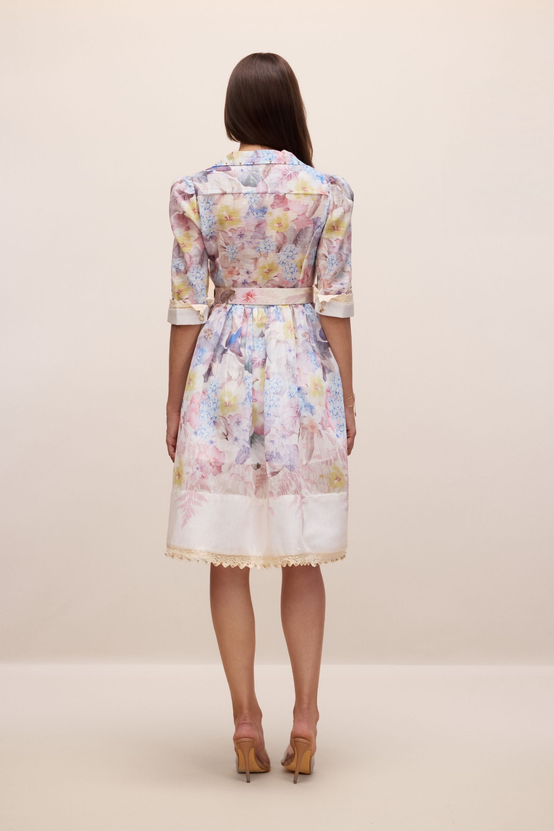 Belted Retro Lace Midi-Mini