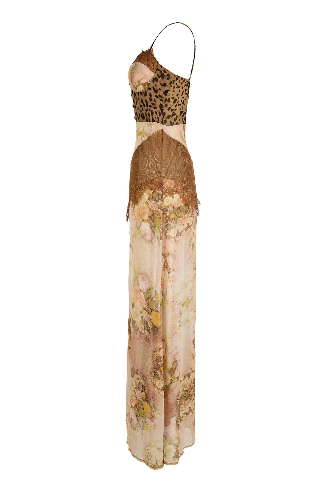 Leopard Splice Chiffon Maxi