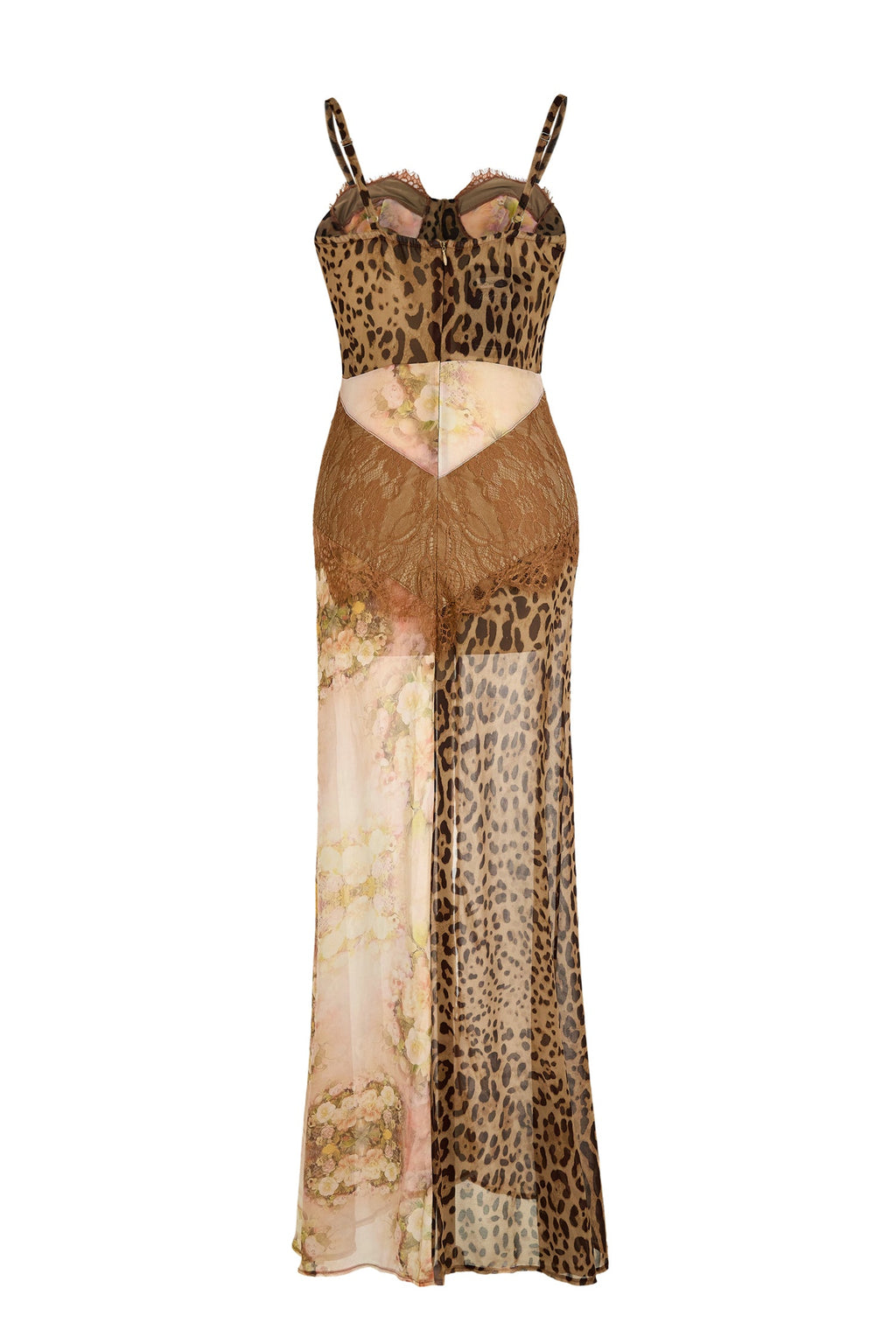 Leopard Splice Chiffon Maxi