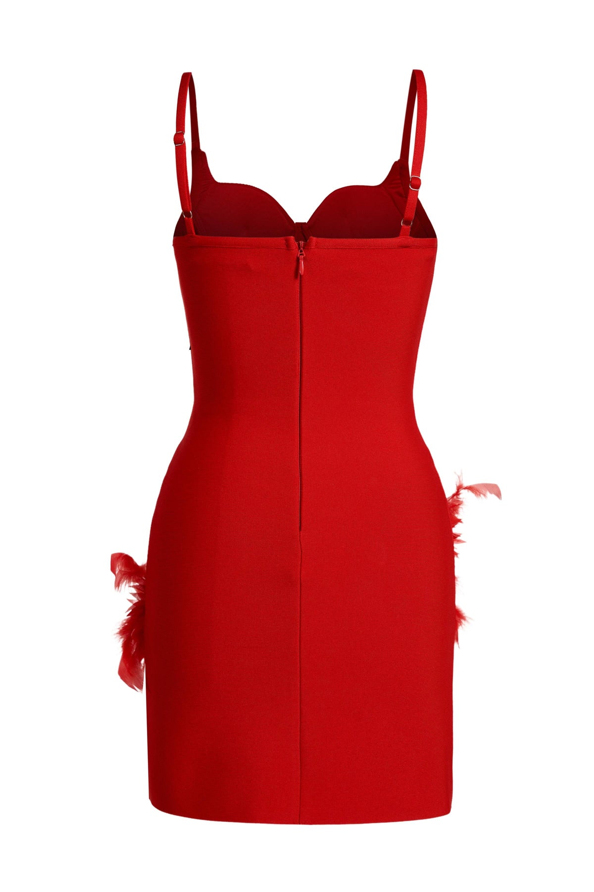 High-Stretch Red Flame Feather Mini