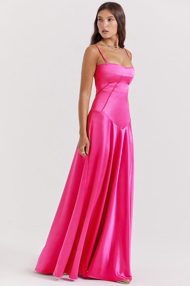 Satin Corset-Lace Maxi