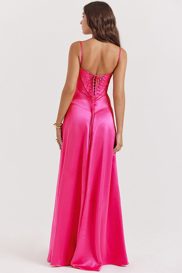 Satin Corset-Lace Maxi