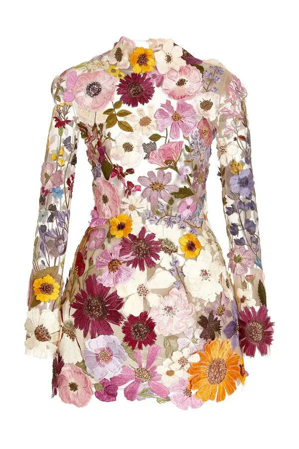 Floral Applique Party Dress