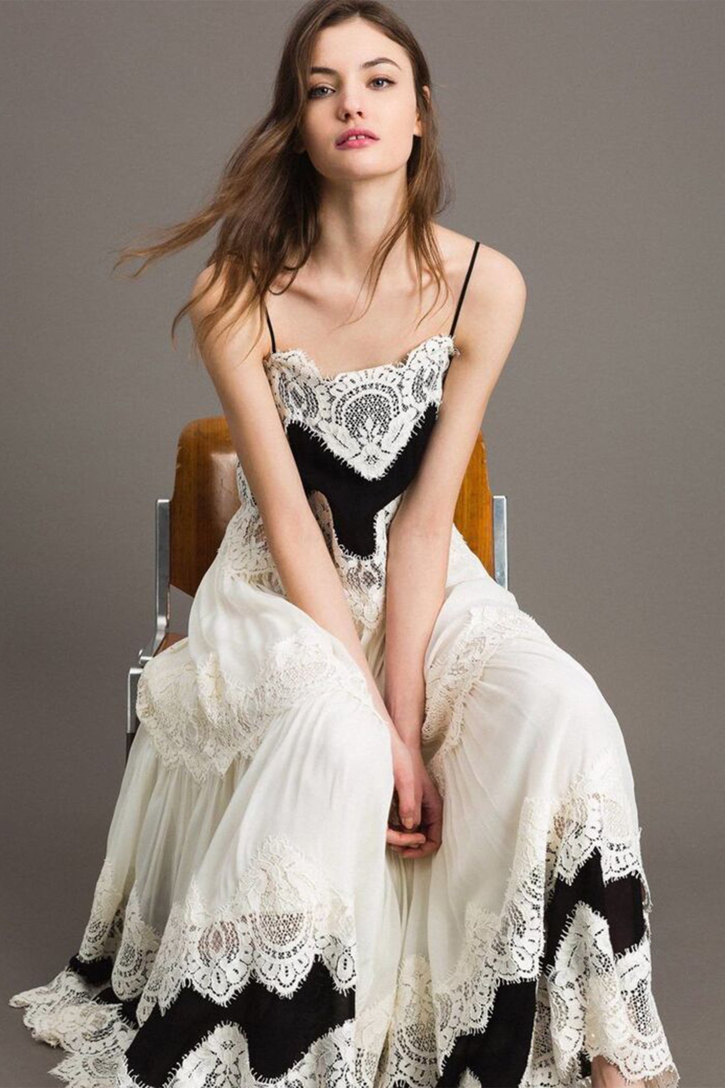 Lace Embroidered A-Line Maxi