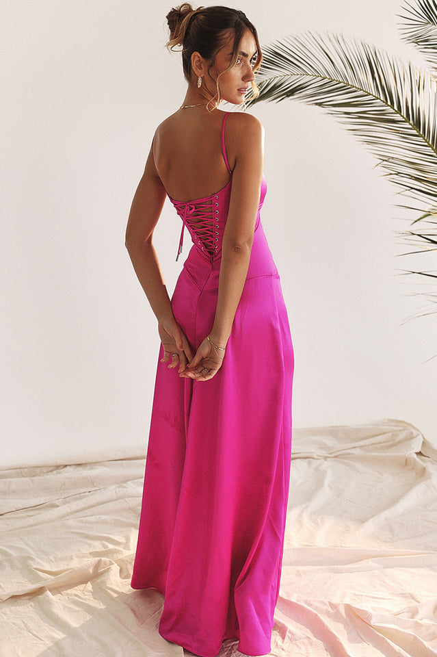 Satin Corset-Lace Maxi