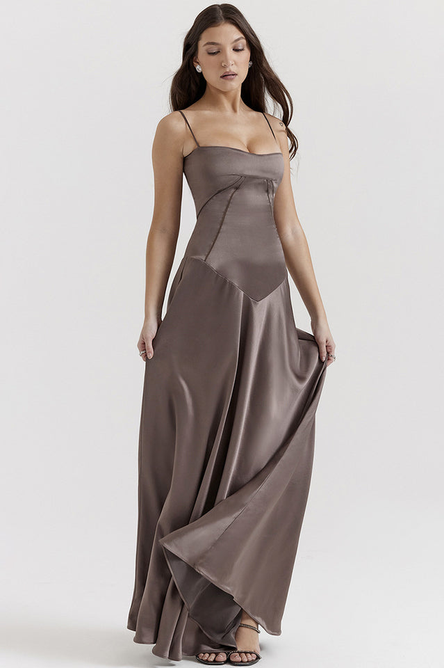Satin Corset-Lace Maxi