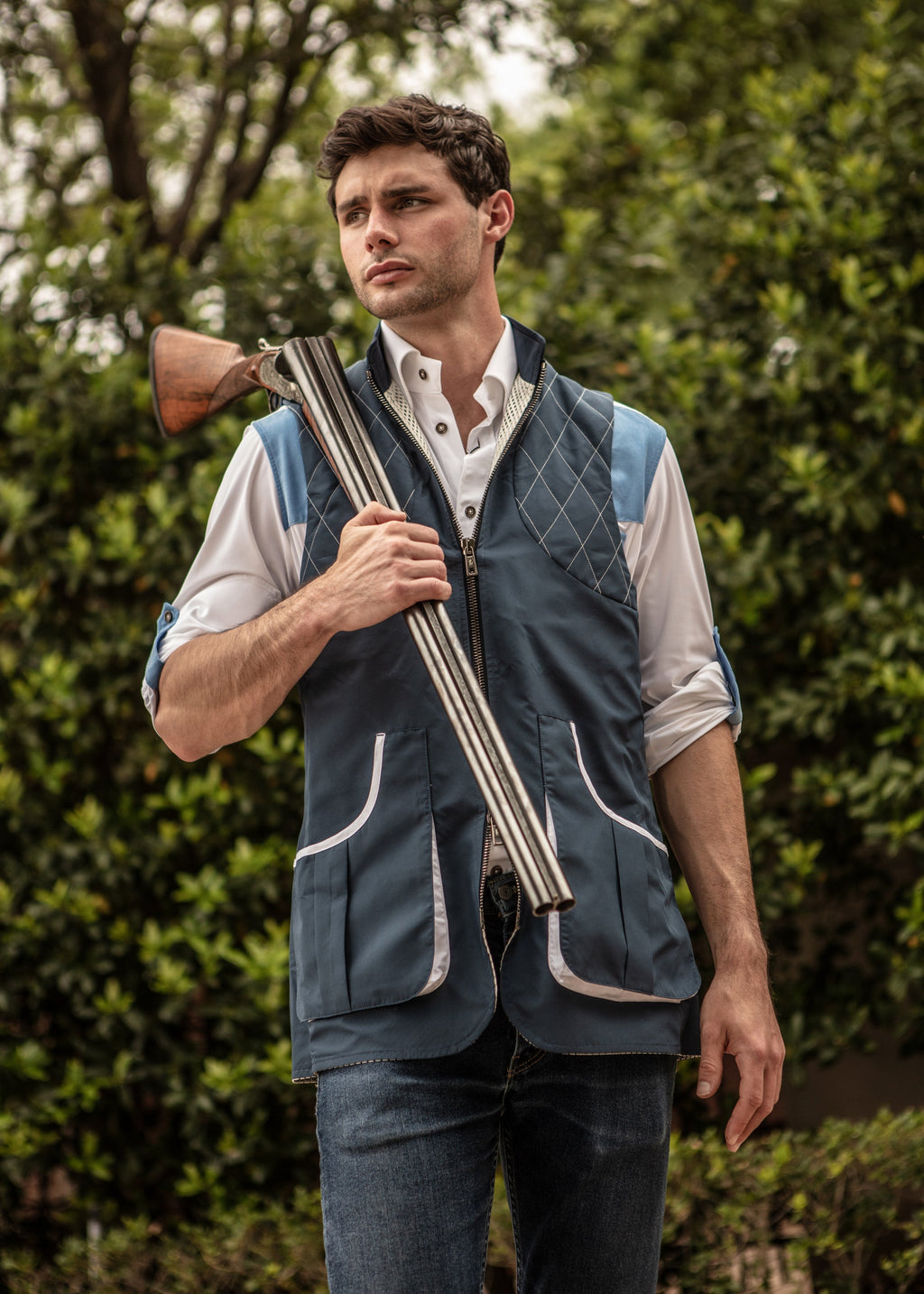 ‌Navy Quilted Technical Field Vest