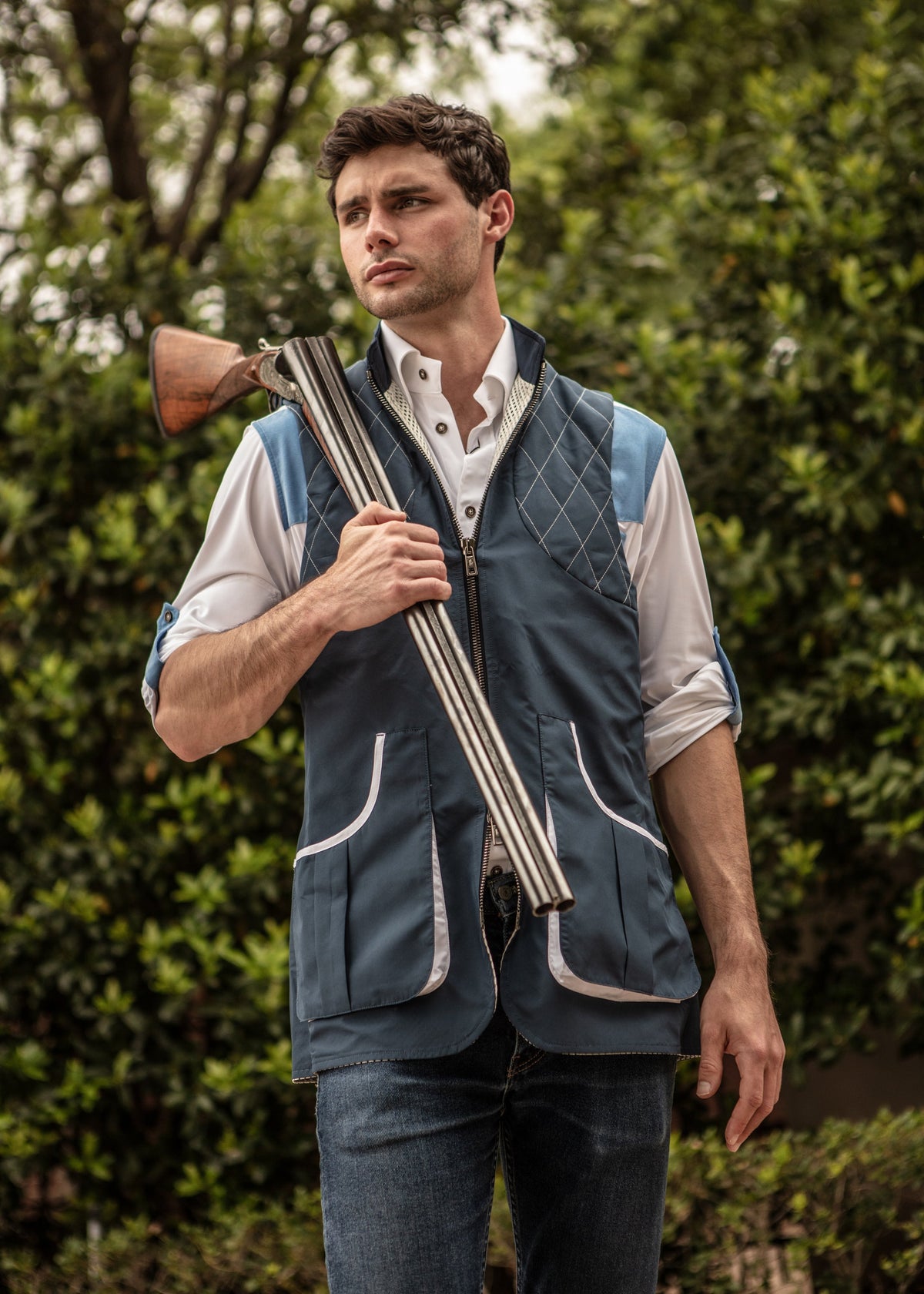 ‌Navy Quilted Technical Field Vest