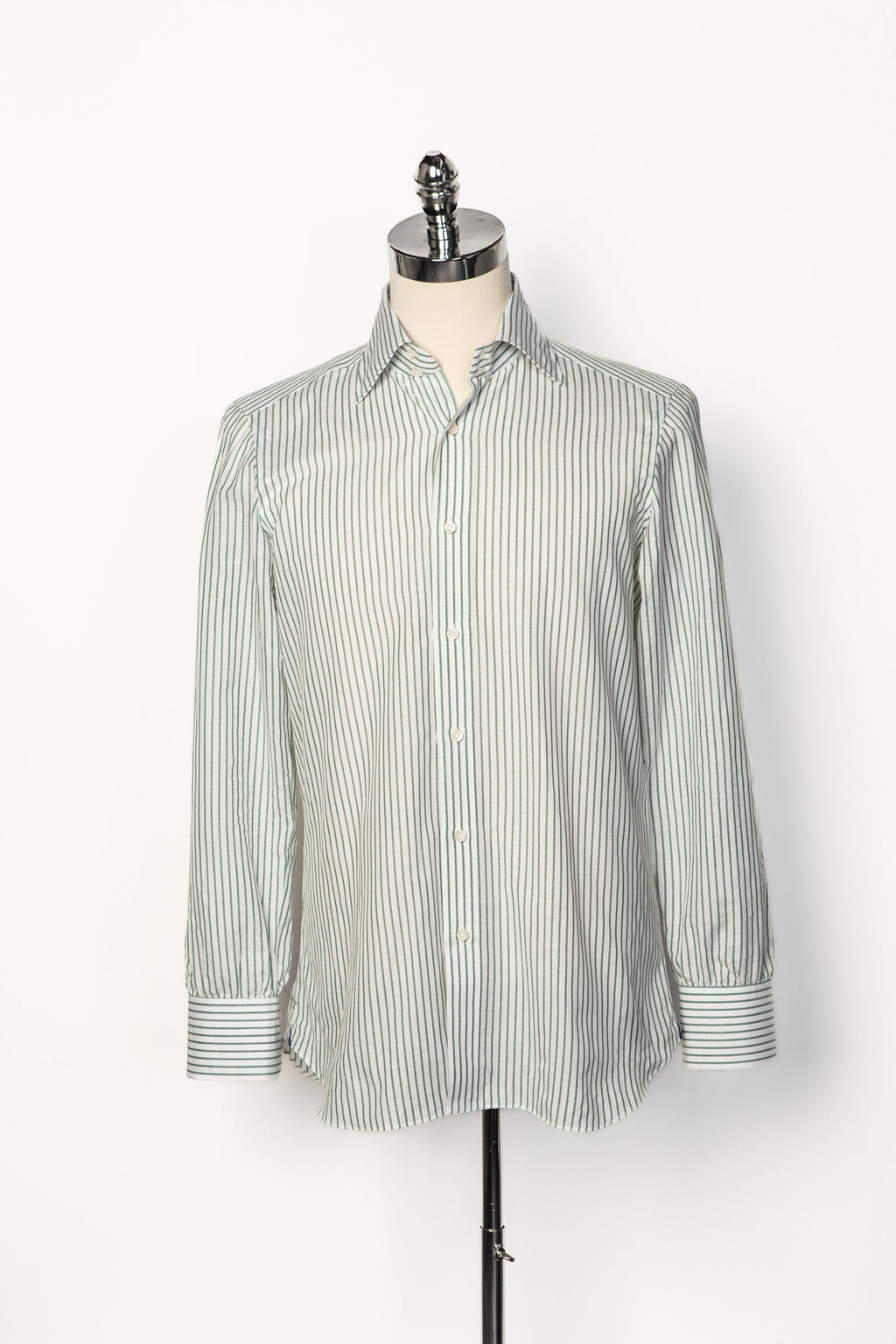 Classic Shirt in White Sage Stripes