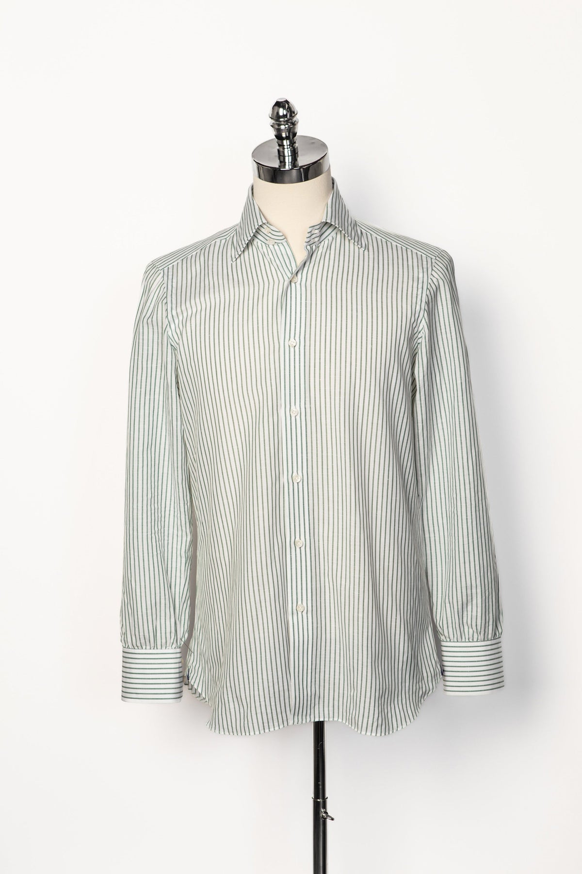 Classic Shirt in White Sage Stripes