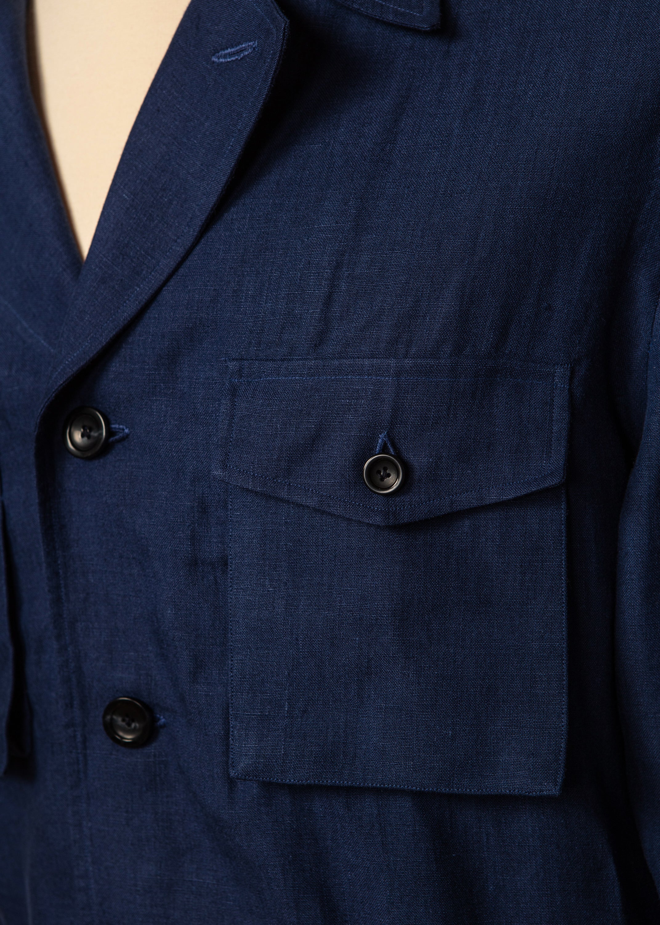 Unlined over shirt in safari style