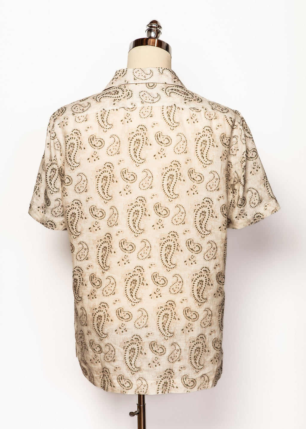 Mouse tail grass colored floral collar shirt