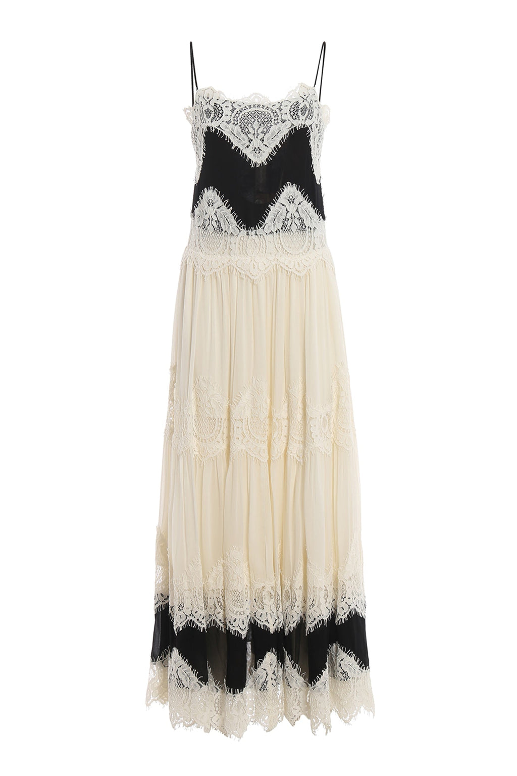 Lace Embroidered A-Line Maxi