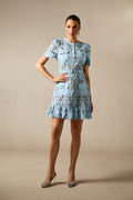 Slight Stretch Decorative Button Dress