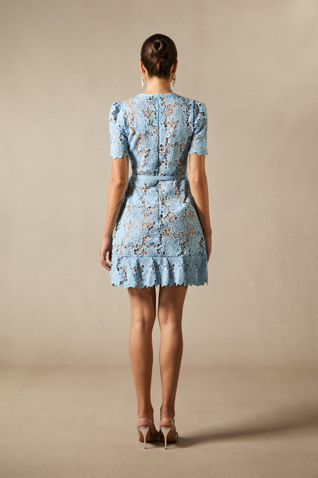 Slight Stretch Decorative Button Dress
