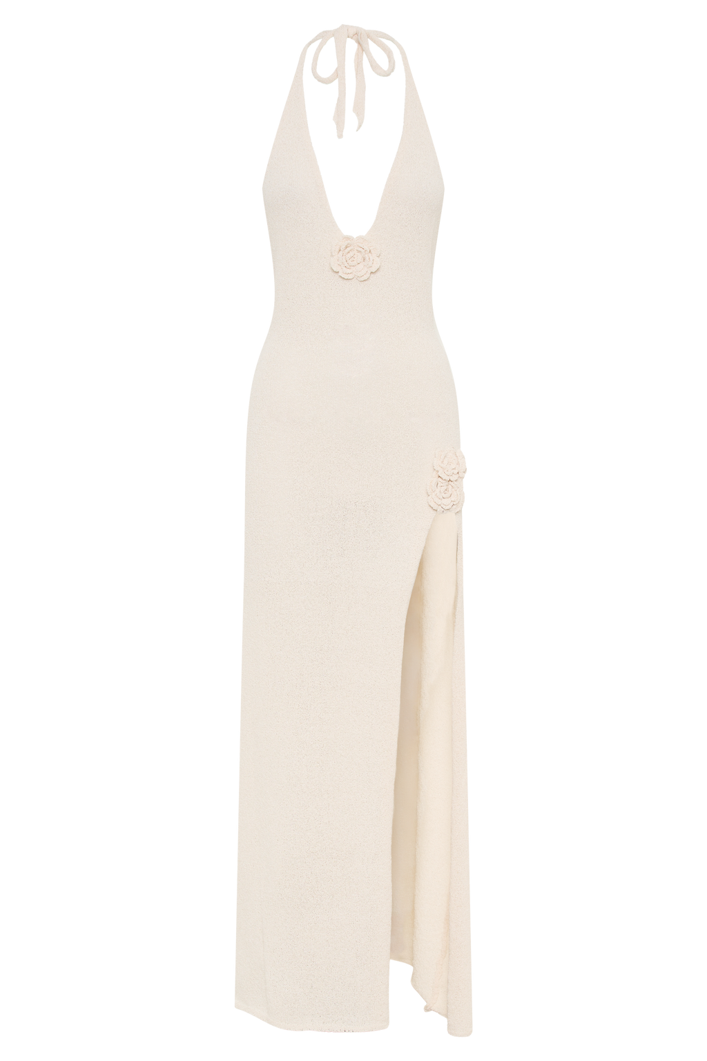 Halter Open Back Knit Dress
