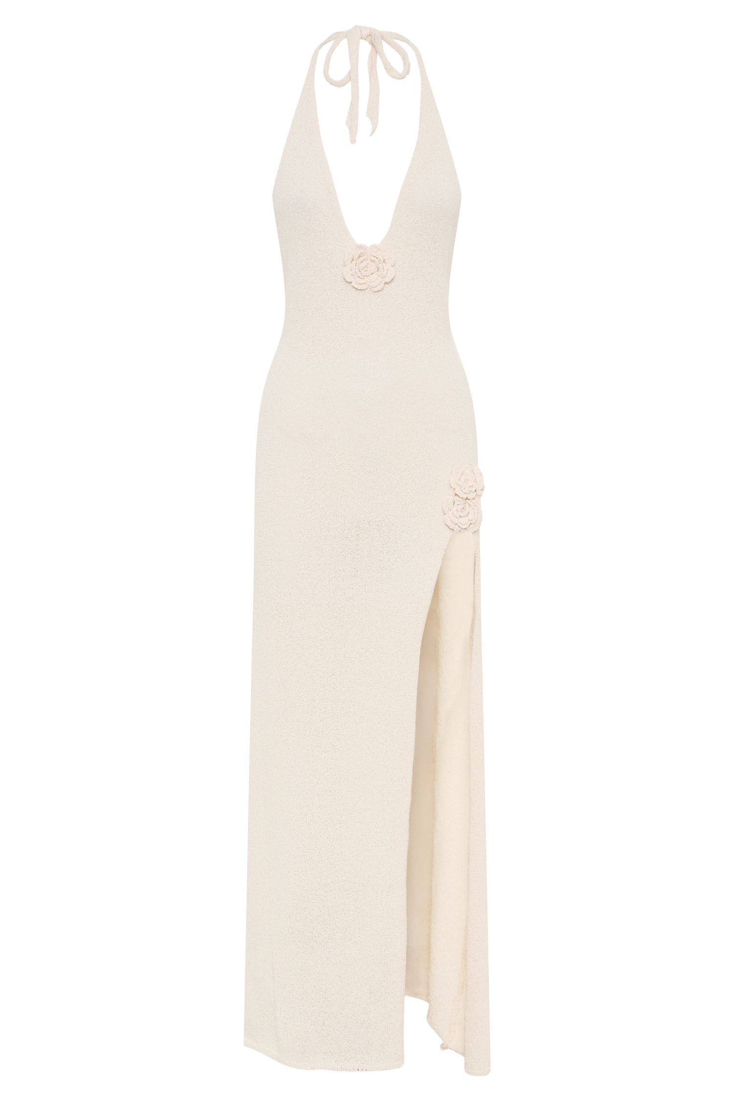 Halter Open Back Knit Dress