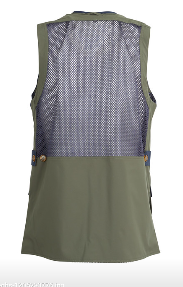 Quilted Vest in Green Technical Fabric