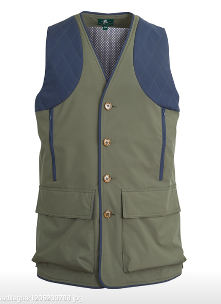 Quilted Vest in Green Technical Fabric