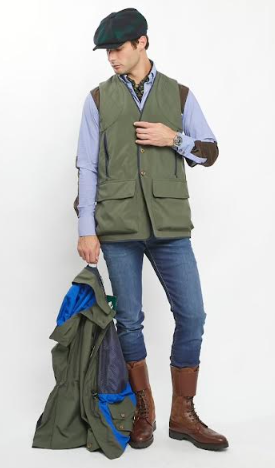 Quilted Vest in Green Technical Fabric