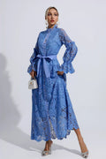 Floral Cutout Balloon Sleeve Dress