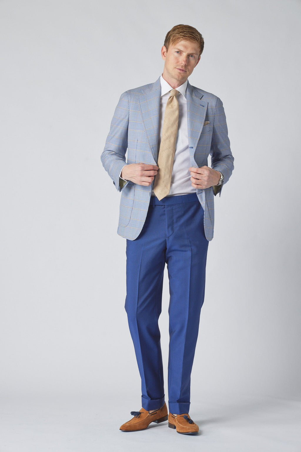 Jacket in Navy Blue Glen Plaid