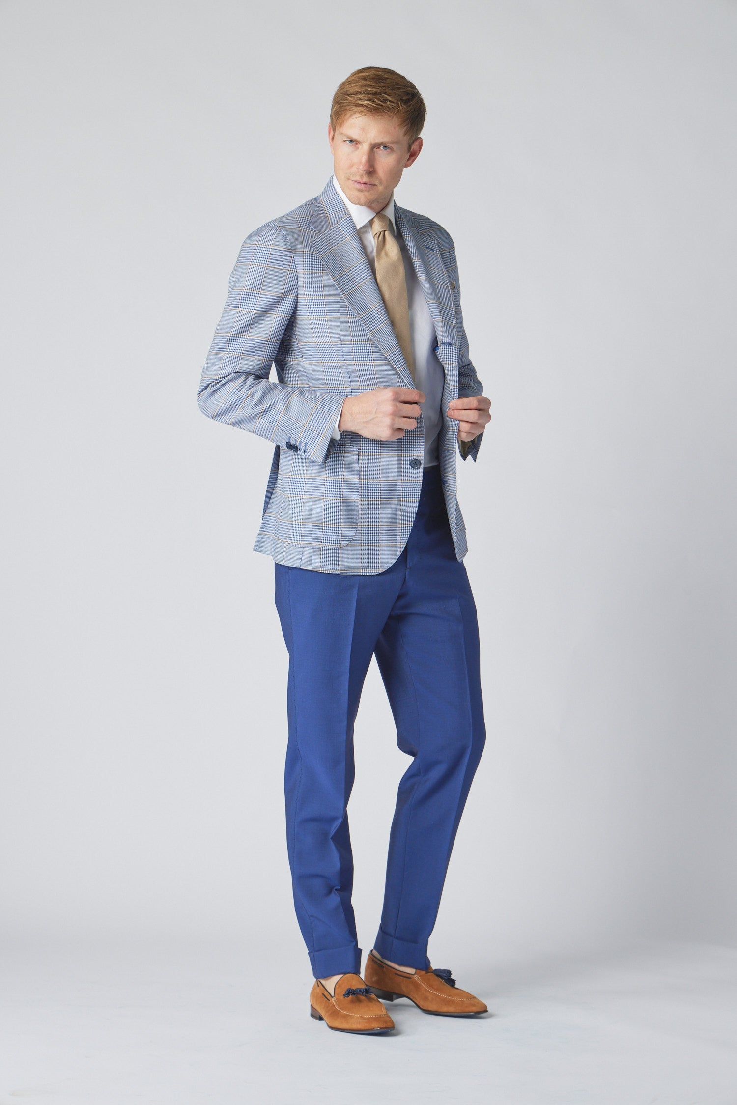 Jacket in Navy Blue Glen Plaid