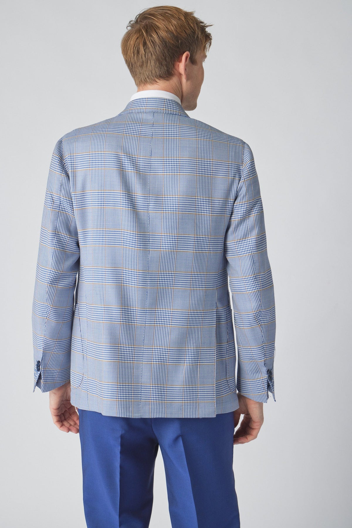 Jacket in Navy Blue Glen Plaid