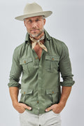 Work Shirt in Dark Olive Linen