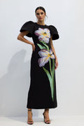 Round Neck 3D Floral Dress