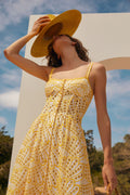 Cotton Buttoned Ruffle Cami Dress