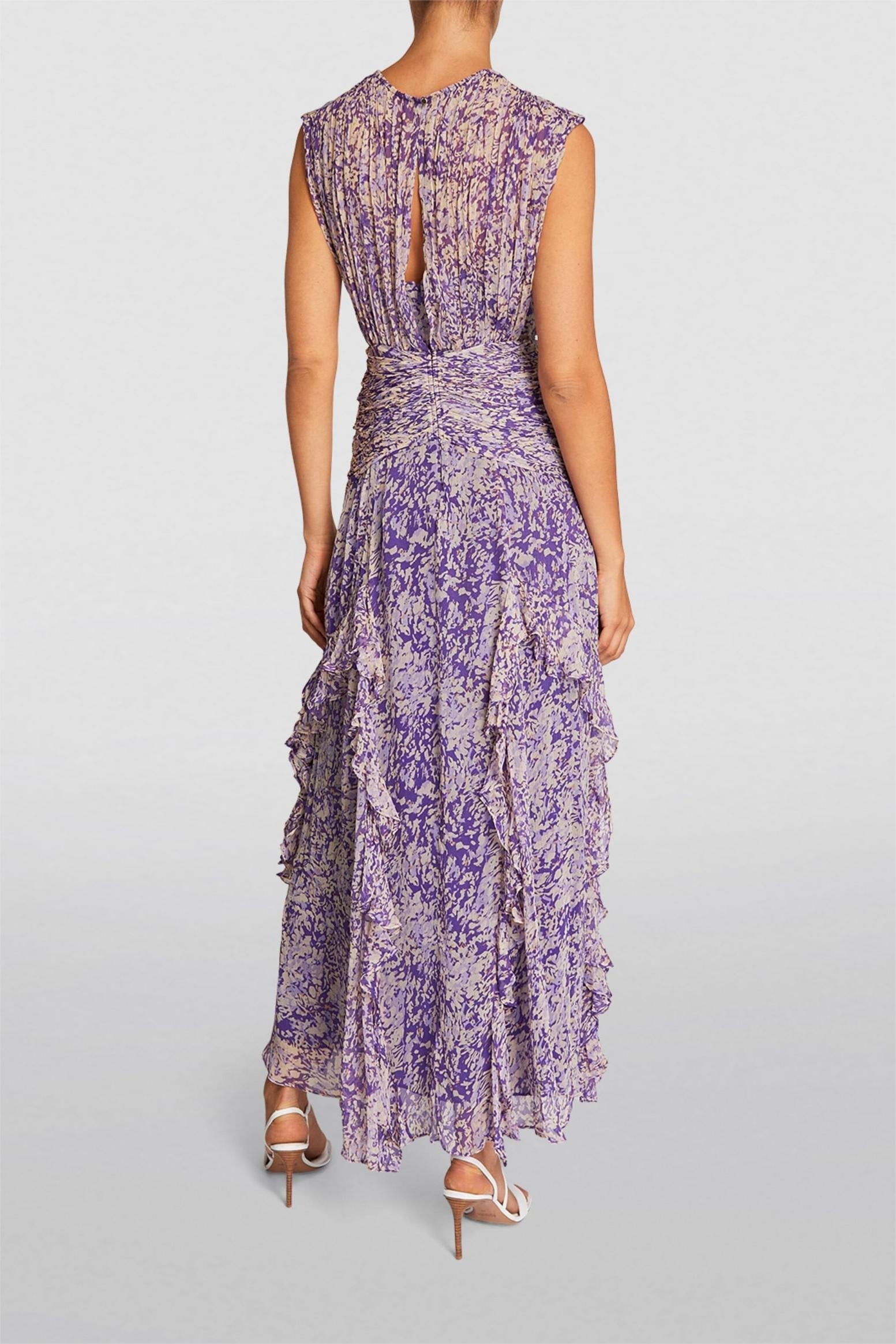 Crew Neck Chiffon Ruffle Dress