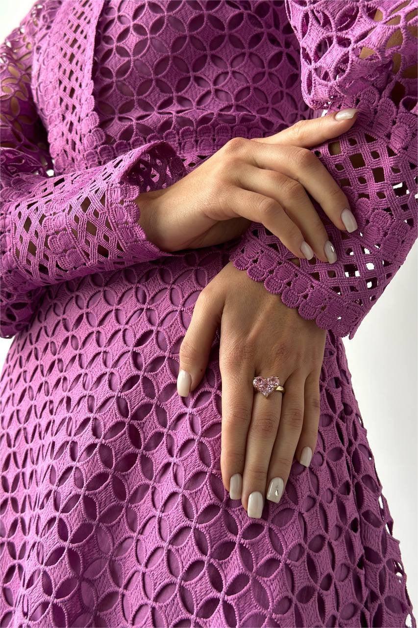 Long-Sleeve White Sheer Gown