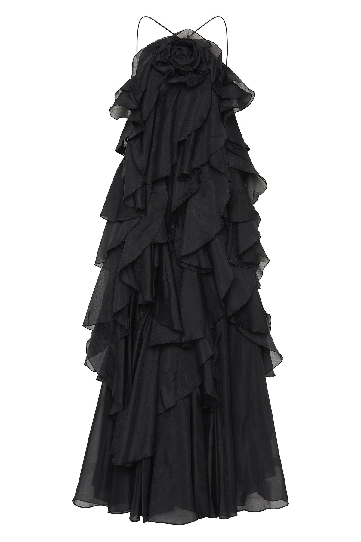Frilled Halter Vacation Maxi